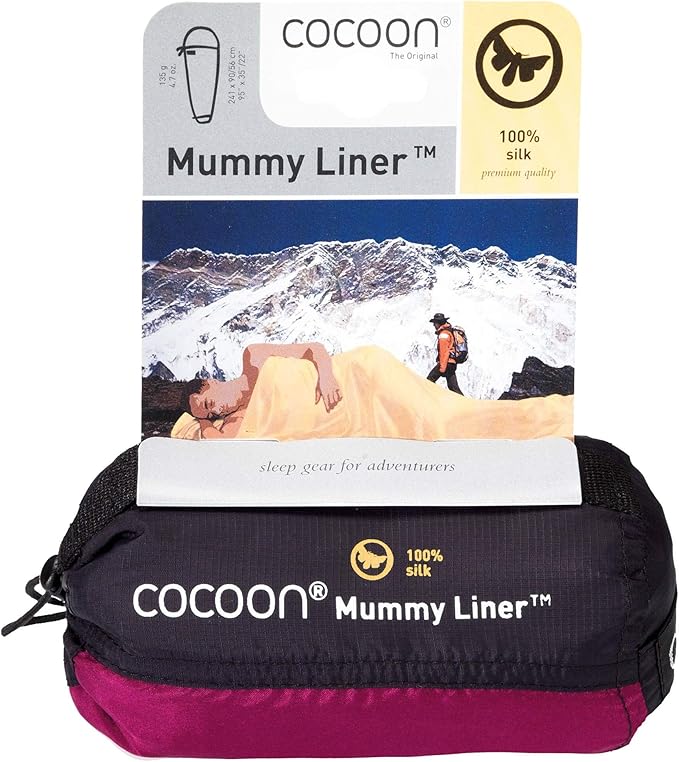 COCOON - Premium - MummyLiner - Silk - Mulberry Red - Regular