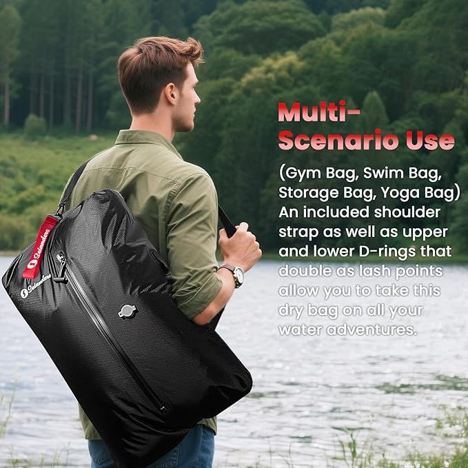 Vacuum Bags for Travel Luggage (2PCS + 6.0kPa Pump), Vacuum Clothing Compression Bag with Adjustable Shoulder Strap, 50.6L Large Capacity, IP67 Waterproof, Reusable for Carry-on Luggage & Backpack