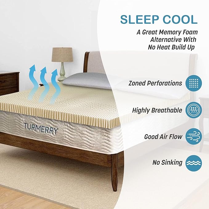7 Zone Green Natural Organic Latex Mattress Topper Twin Size - 3 inch - Soft Plush Pillow Top - GOLS Certified Latex Foam Bed Pad for Side Sleepers Zonal Support Durable and Breathable