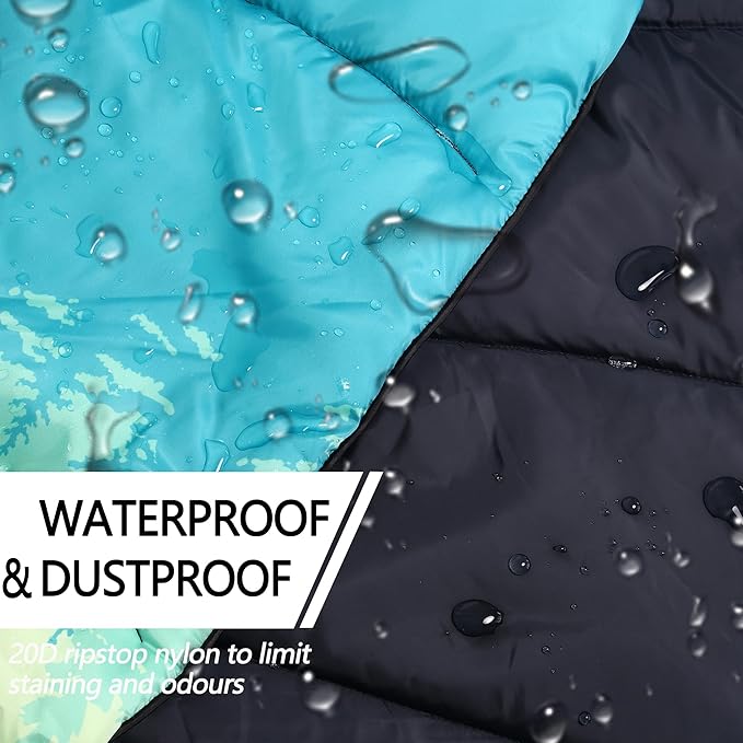 Yizheer Outdoor Puffy Packable Lightweight Down Alternative Printed Camping Blanket Large Ultra Warm Hammock Top Quilt Waterproof Blanket for Traveling, Stad Cold Weather 1-Person, 76" x 54"