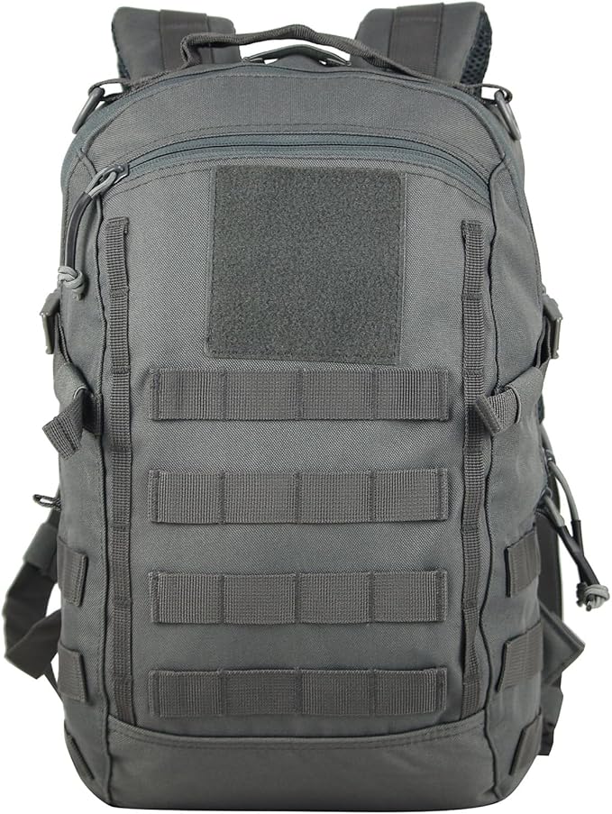 12L Small Backpack Day Pack - Mini Tactical Backpacks Military Daypack Molle Bag Rucksack Bug Out Bag for Hiking (Grey)
