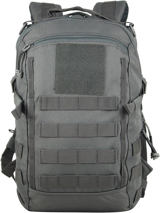 12L Small Backpack Day Pack - Mini Tactical Backpacks Military Daypack Molle Bag Rucksack Bug Out Bag for Hiking (Grey)