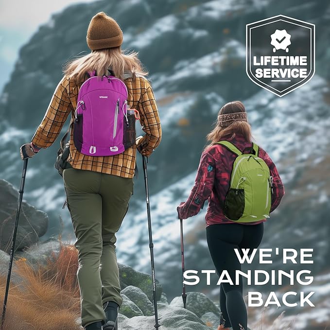 15L Water-resistant Hiking Daypack for Women, Small Backpack Travel Outdoor, Lightweight Day Pack with Tool Loops