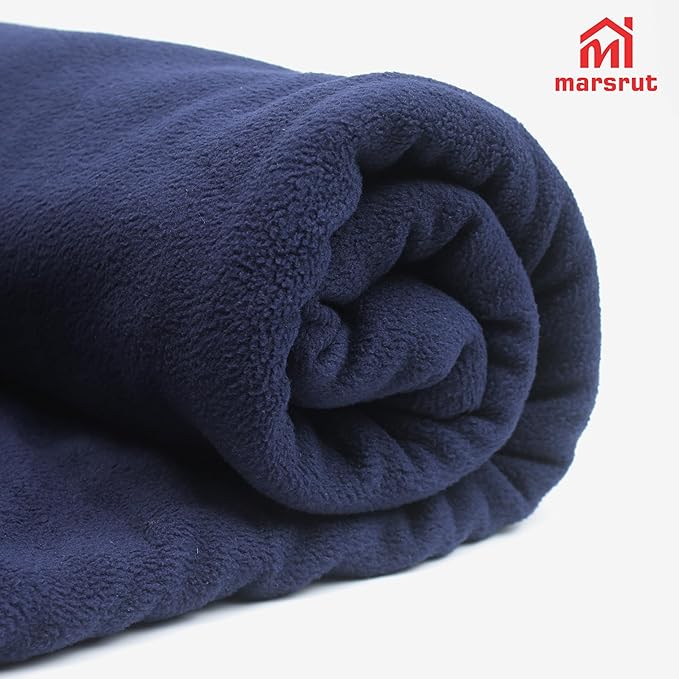 Fleece Sleeping Bag Liner for Cold Weather, 75 x 31 In, Insert Liner for Travel Sheet Sleep Sack with Zipper, Thin Camping Pad, Warmth Lightweight Thermal Blanket for Winter Outdoor Adults Unisex Blue