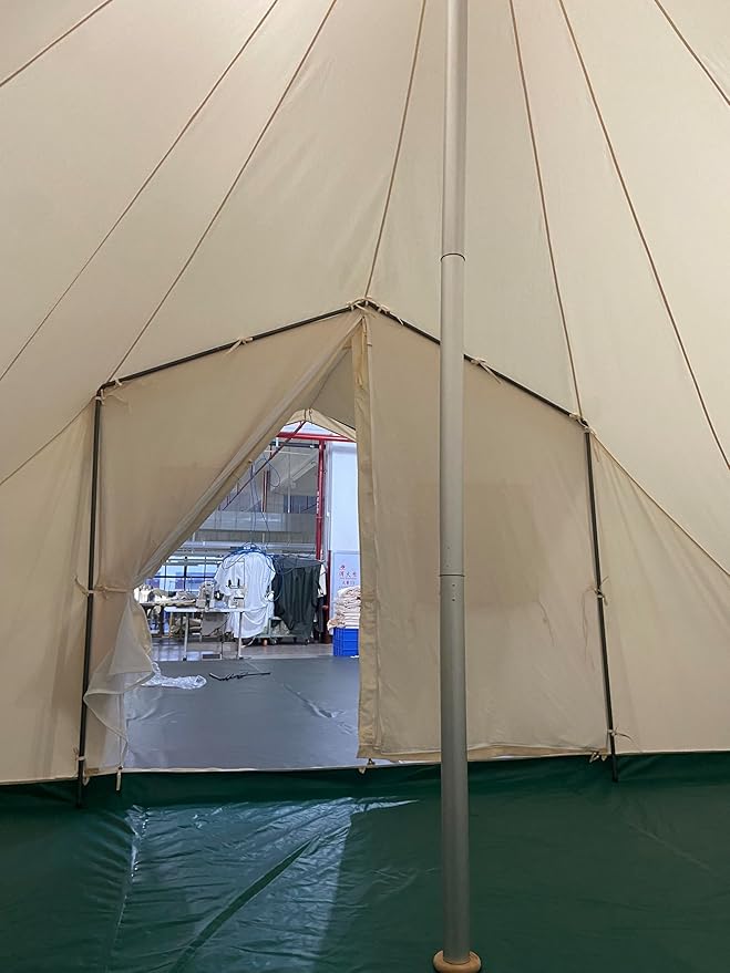 19.68 * 13.1ft Canvas Tent Bell Tent Glamping, 4 Seasons Yurt Tent for Camping, Heavy Cotton Canvas Tent for Family Camping, Outdoor Hunting, Bell Tent with 8.53ft*6.56ft Porch