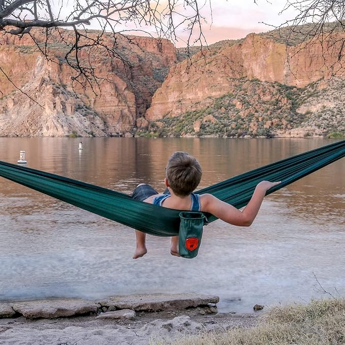 Grand Trunk Ultralight Camping Hammock - Lightweight and Portable Travel Hammock for Camping, Hiking, Backpacking, Beach, and Other Travel, Green