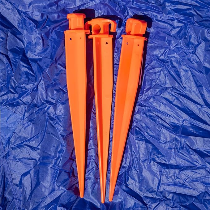 ASR Outdoor Orange Heavy Duty ABS Plastic Tent Stakes Ground Anchor Camping Essentials