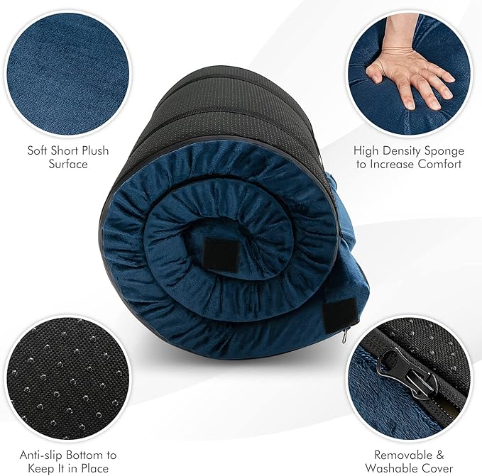 Giantex 72" Memory Foam Camping Mattress, Foldable Floor Guest Bed for Sleepover, Portable Camping Sleeping Mat with Waterproof Cover & Travel Bag, Roll Up Mattress Sleeping Pad for Backpacking, Car Traveling and Hiking