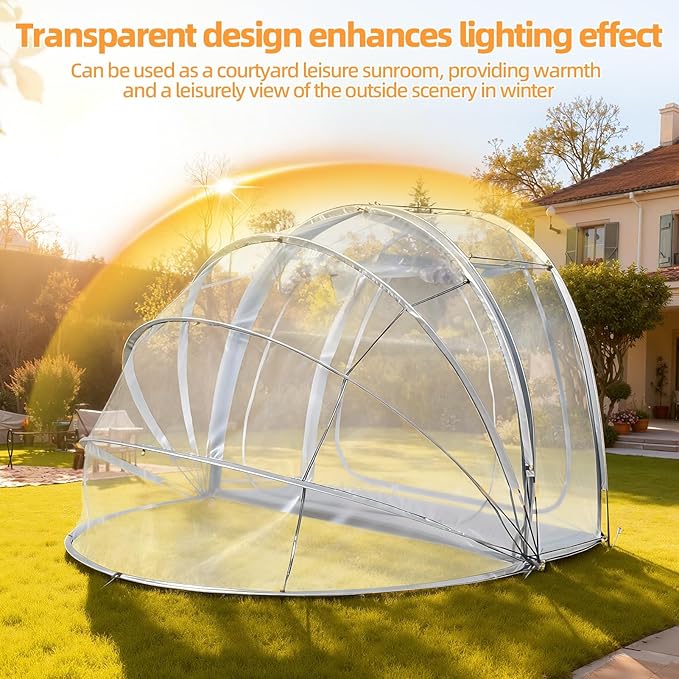 4-Person Clear Tent Pop Up Bubble Tent - All Weather Sports Tents - Instant Outdoor Bubble Tents - Rainproof Camping Sun Shelter, Portable Clear Screen House, 235x200x150cm