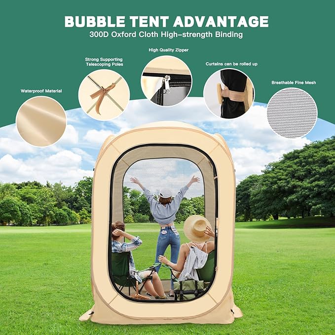 LILYPELLE Screen House Tent Pop-Up, Portable Screen Room Canopy Instant Screen Tent Outdoor Camping Tent with Carry Bag for Patio, Backyard, Deck & Outdoor Activities