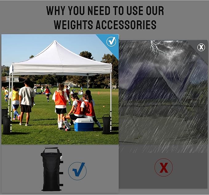 6 Pack (NO Sand) SANWAY 220 LBS Sand Bags for Canopy Weights(Unfilled)-Portable and Durable to Secure Tents, Canopies, and Umbrellas at Outdoor Events (Black, 180 LBS)