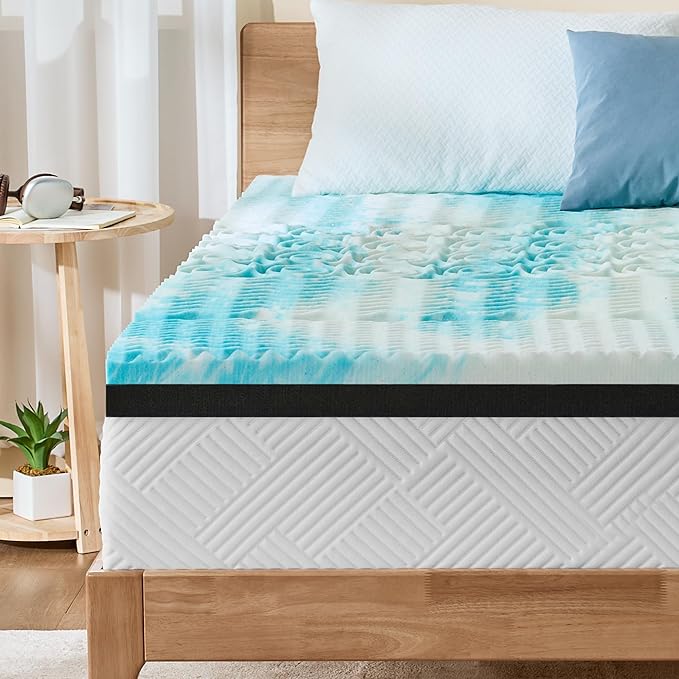 Firm Mattress Topper King Size 3 Inch, Pain Relieving Foam Bed Topper for Extra Support, 5-Zone Memory Foam&High-Density Foam Mattress Pad, CertiPUR-US Certified