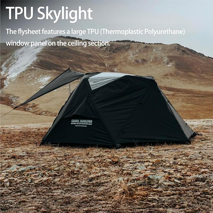 Air Godong Inflatable Camping Tent with Rainfly Hand Pumb Groundsheet, Easy Set up 2 Person Glamping Outdoor 4 Season Air Blow Up Tents,Waterproof Windproof, Clear Skylight