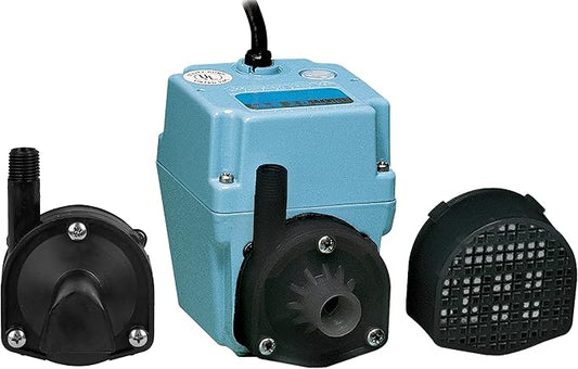 Little Giant 2E-38NT 115 Volt, 300 GPH, 1/40 HP, Manual, In-line/Submersible Small Oil-filled Aluminum Pump with 10-Ft. Cord, Blue, 502286