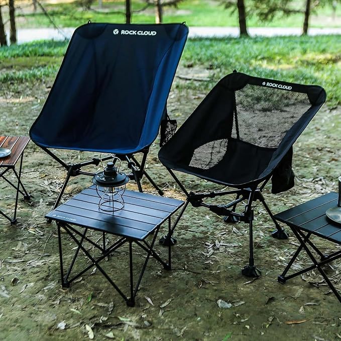 ROCK CLOUD Portable Camping Table Ultralight Aluminum Camp Table Folding Compact Beach Table for Camping Hiking Backpacking Outdoor Picnic(Reinforced Frame-Medium)