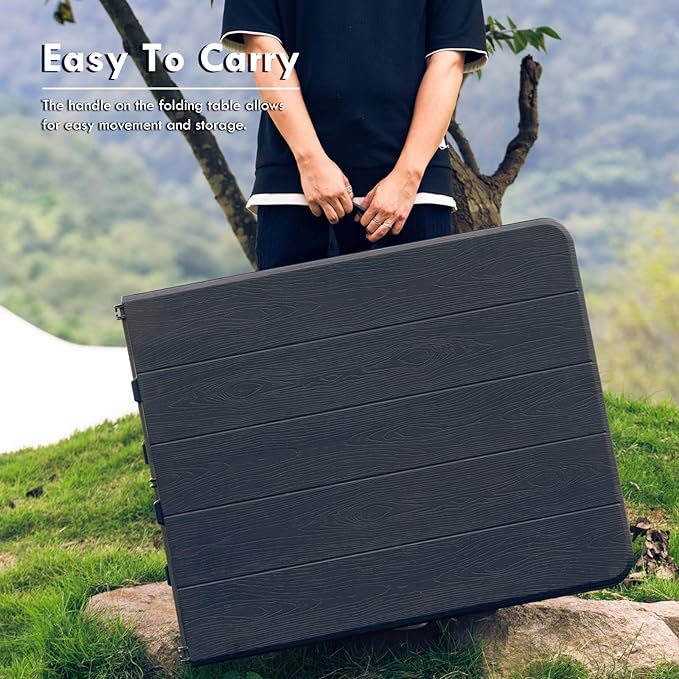 6ft Table, Foldable Table with Foldable, Easy to Carry, for Family Gatherings, Outdoor Gatherings, Indoor