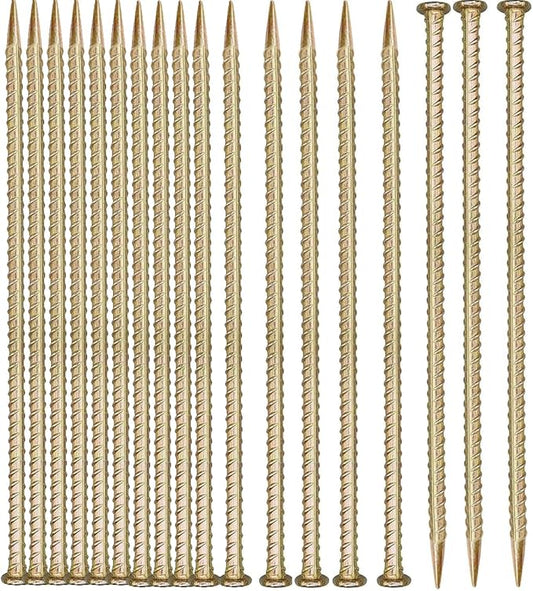 16 Inch Rebar Stakes (20 Pack)- 0.5 Inch Diameter Galvanized Steel Ground Anchors - Heavy Duty Plant Support Garden Stake for Speed Bump, Wheel Stop, Tent Stakes Metal Rebar Support