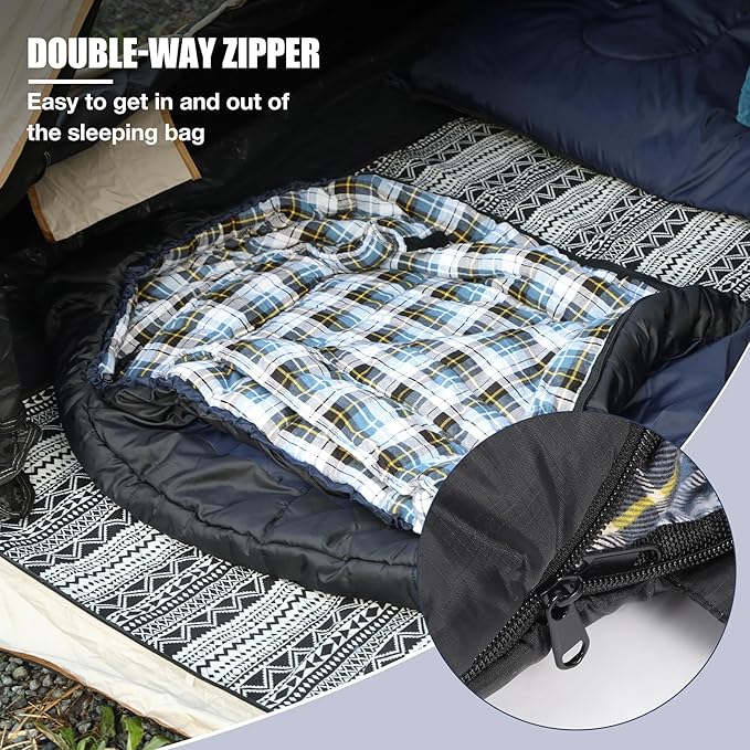 REDCAMP Cold Weather Mummy Sleeping Bag, Warm Flannel Cotton Sleeping Bag, 2 lbs/ 4 lbs Filling