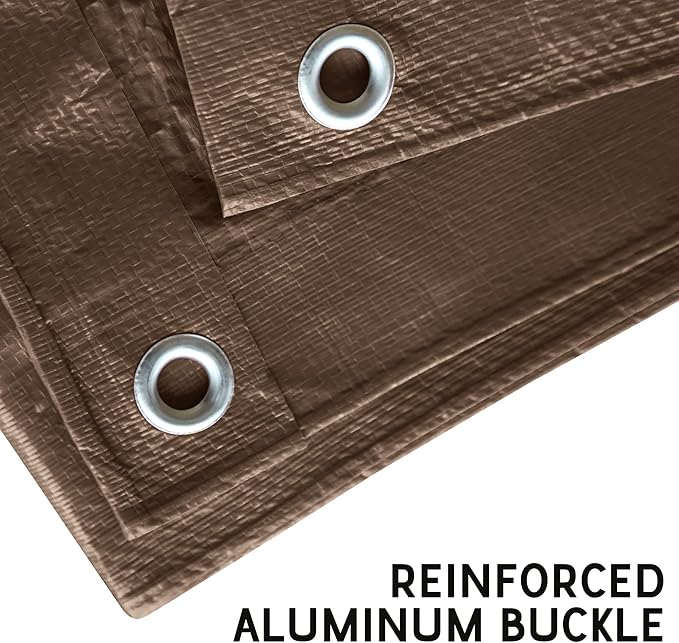 STARPYNG-7 Mil Brown/Blue 16x20 Feet Tarp-Multifunctional Waterproof Tarpaulin-Waterproof, UV Resistant, Rip and Tear Resistant, Poly Tarpaulin with Reinforced Edges for Cover