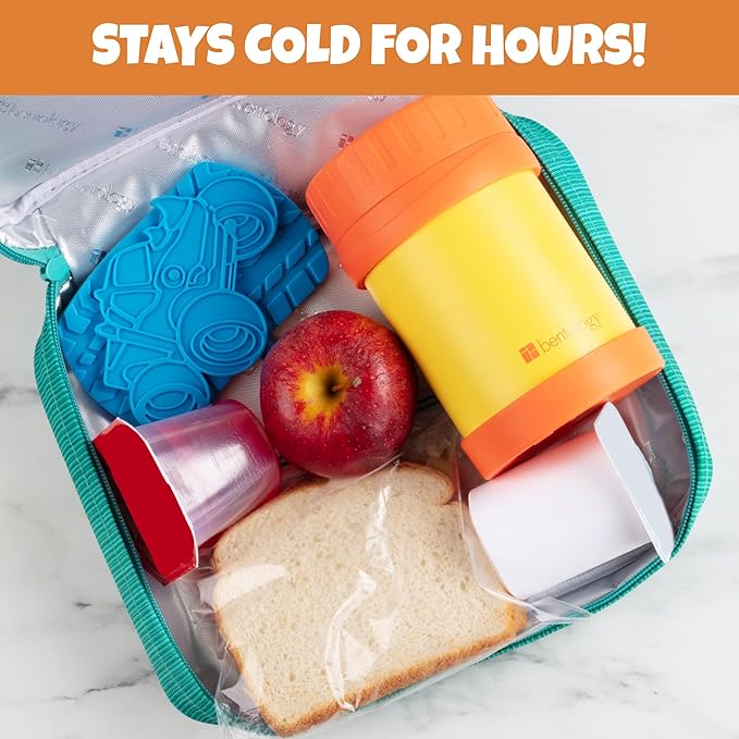 Kids Hard Ice Packs (3 PK) Slim Lightweight Reusable Cooler Freezer Packs- Long-Lasting Chillers Keep Food Fresh for Hours- Durable Leak-Proof Design for Boys Girls Back To School- BPA Free, Food Safe