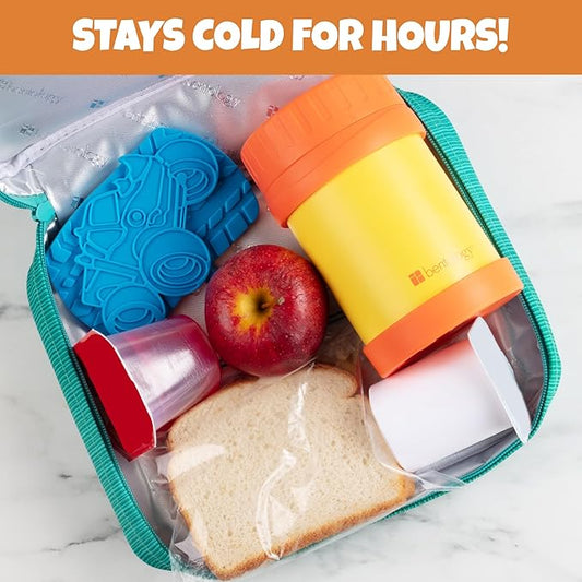 Kids Hard Ice Packs (3 PK) Slim Lightweight Reusable Cooler Freezer Packs- Long-Lasting Chillers Keep Food Fresh for Hours- Durable Leak-Proof Design for Boys Girls Back To School- BPA Free, Food Safe