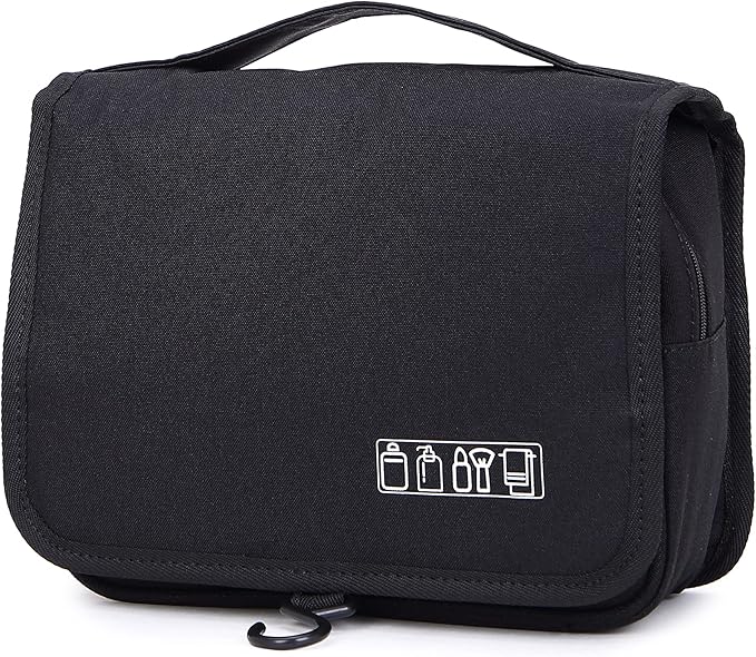 Sechunk Toiletry Bag Water-Resistant Makeup Cosmetic Bag Travel Organizer for Accessories Travel Bag with Hanging Hook