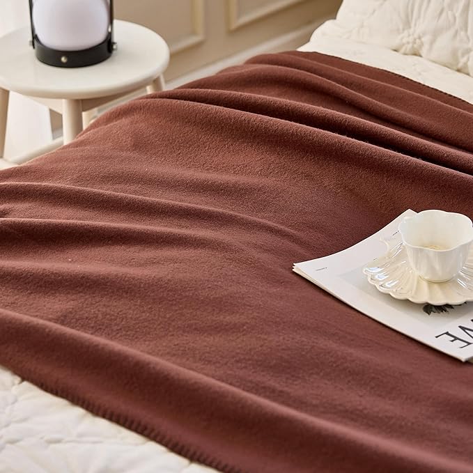 CAI TENG Fleece Blanket Blankets Bulk Pack of 6 Cozy Fleece Throw Blankets 50x60 Warm Soft Lightweight Breathable Pet-Friendly for Bed Sofa Kids Wedding Gifts Camping Luxury Chocolate Brown