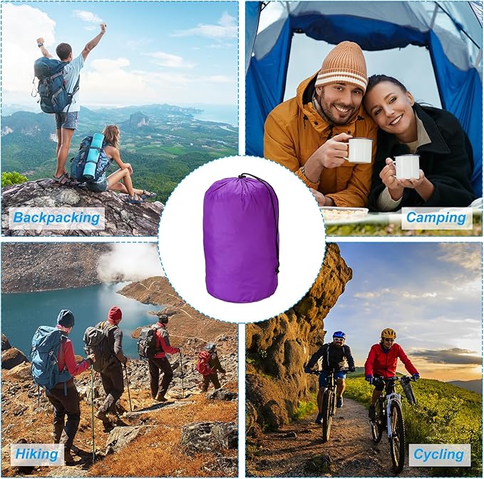 PATIKIL Stuff Sack, Waterproof Outdoor Storage Sack Portable Drawstring Dust Flap Bag for Backpacking