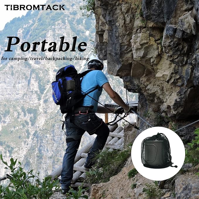 TIBROMTACK Camping Cup with Lid Pure Titanium Coffee Mug Ultralight 450ml Outdoor Small Camping Pot with Foldable Handle for Backpacking Hiking Travel and Daily Use with Mesh Bag