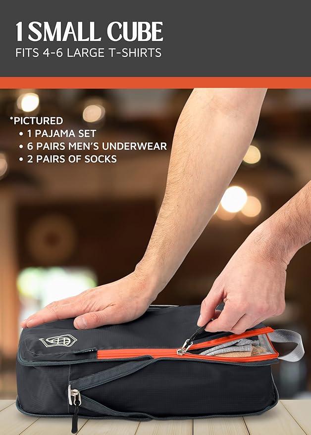 Compression Packing Cubes Set for Carryon Suitcases- Lightweight, Durable Clothes Organizer