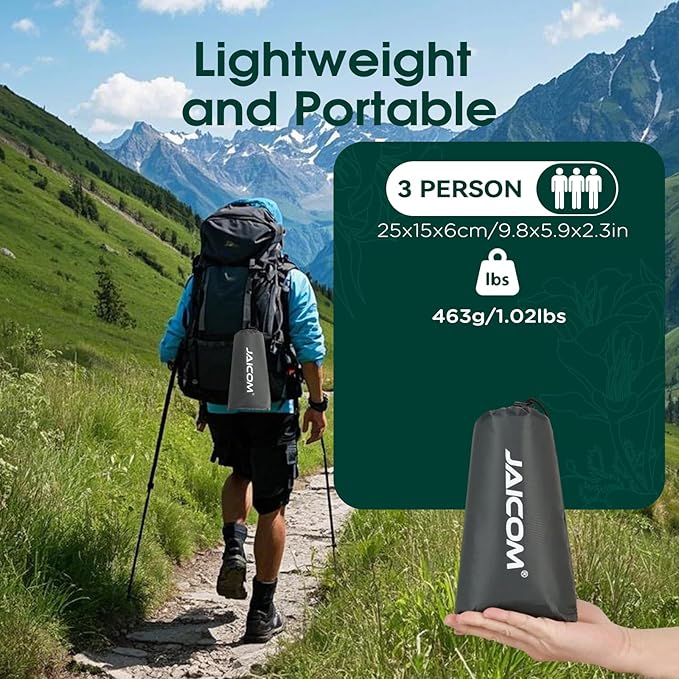 Tent Footprint - Waterproof Camping Tarp, 1-6 Person Tent Floor Saver, PU 3000mm Small Tarp for Hiking, Backpacking, Hammock, Beach, Picnic and Other Outdoor Activities