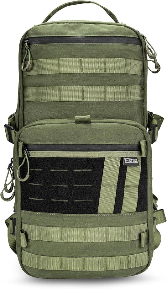 TACTICAL_GEEK ModCase B2 Ultimate EDC Tactical Backpack,14L High-Capacity, Anti-Shock Laptop Compartment, Waterproof, Molle System, for Hiking, Camping, Commuting, Backpacking Daypack Rucksack, Green