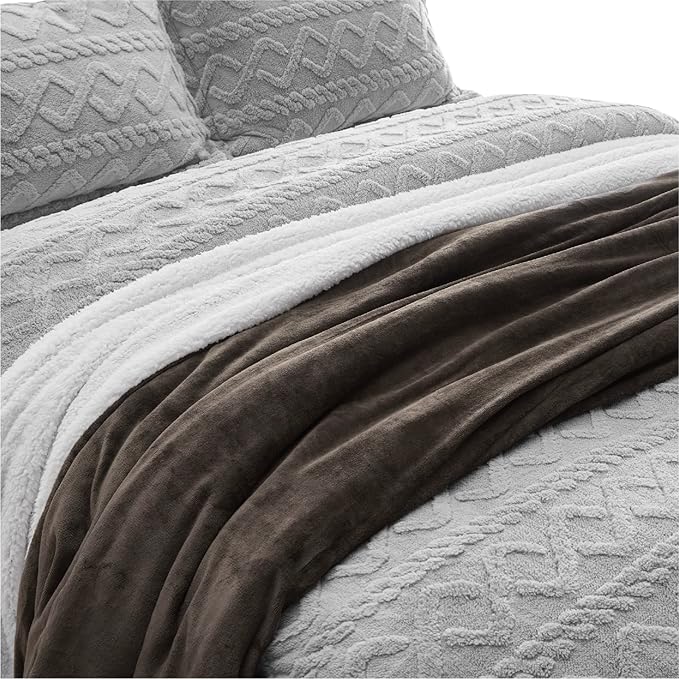 Bedsure GentleSoft Sherpa Fleece Throw Blanket Twin Size for Couch - Thick and Warm, Soft Fuzzy Plush Twin Blanket for Winter, Brown, 60x80 Inches