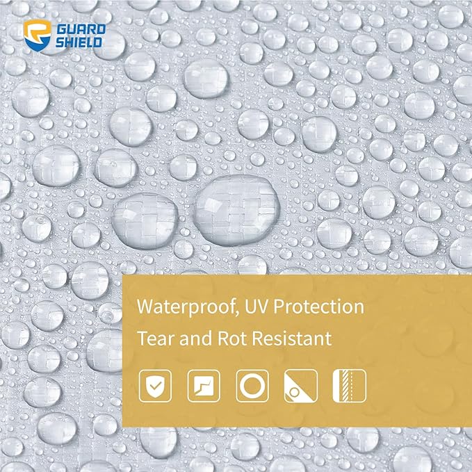 GUARD SHIELD Heavy Duty Tarp 12x16 Feet Silver Multi Purpose Thick Waterproof Poly Tarp Cover 10mil