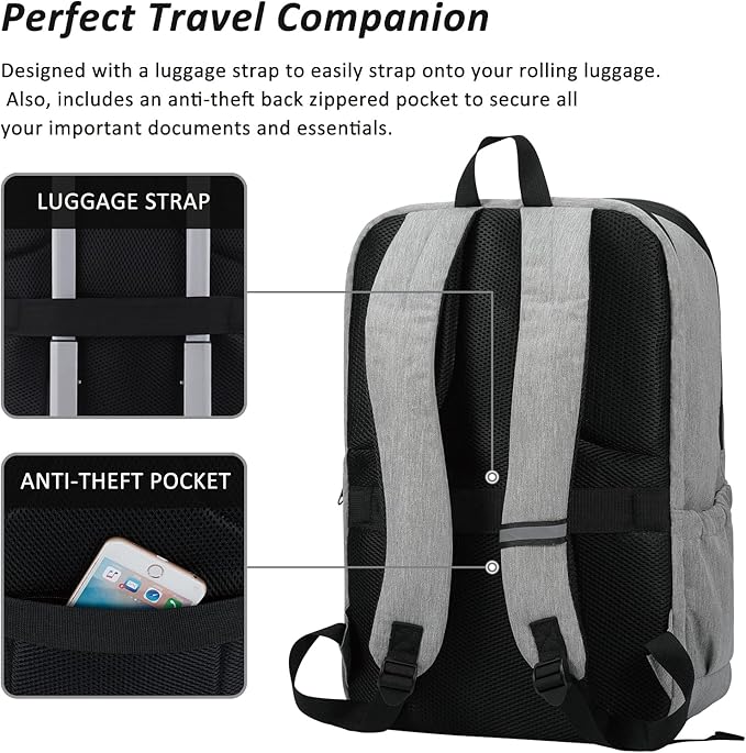 MAXTOP Travel Laptop Backpack with USB Charging Port Anti-Theft[Water Resistant] College Bookbag Fits 18.4 Inch Laptop
