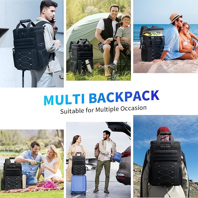 Jetviivid Cooler Backpack - 35 Can Insulated Backpack Soft Cooler Bag with Handle, Tactical Leakproof Thermal Bag Waterproof Lunch Backpack for Camping, Beach, Hiking, Picnic, Fishing, Travel