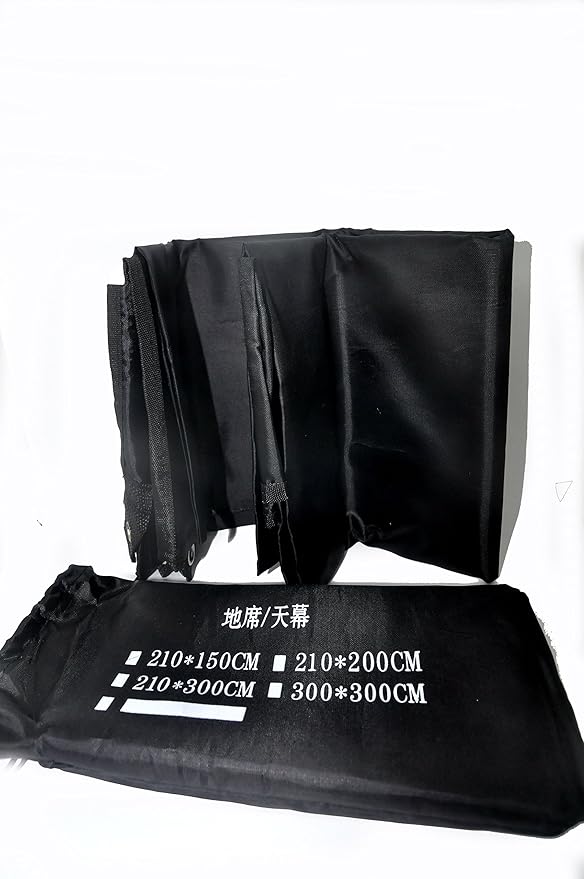 Waterproof Camping Tarp for Picnics, Tent Footprint, and Sunshade (Black-210x150CM)