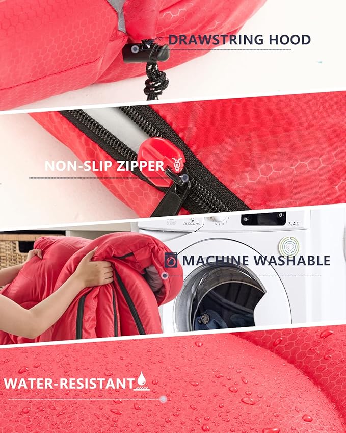 Sleeping Bags for Adults Cold Weather - 20 Degree Big&Tall Size Backpacking Lightweight Waterproof for Girls Boys Mens Teen Women for Camping Hiking Outdoor Travel Hunting with Compression Bags