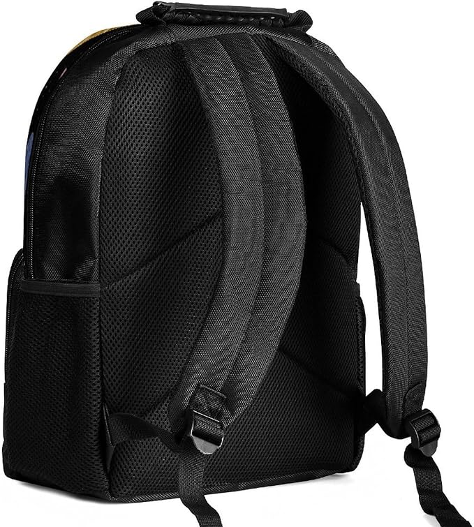Shoulder Book Bags Polyester Multipurpose Anti-Theft Trippy Egyptian Pyramid Eye Mushroom Art Carry On Bag Large Capacity Travel Hiking Camping Rucksack