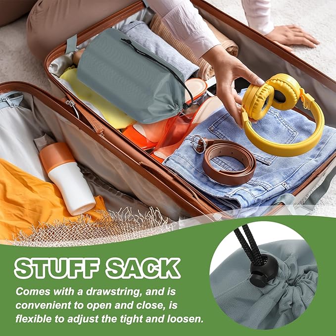 PATIKIL Stuff Sack, Waterproof Outdoor Storage Sack Portable Drawstring Dust Flap Bag Lightweight Sleeping Bag for Camping Hiking Backpacking
