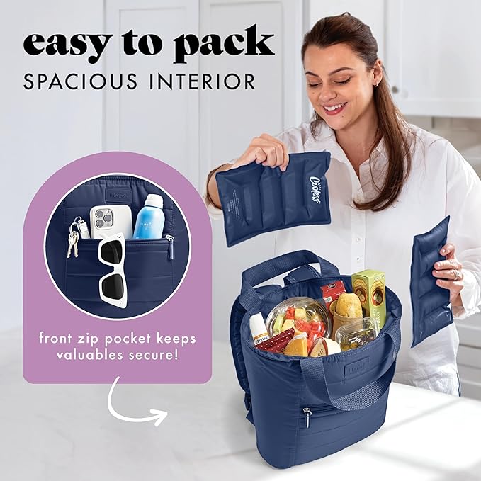 Fit & Fresh Carefree Cooler Collection – Insulated, Leakproof, Water-Resistant Tote & Mini Sling Bag for Summer Pool & Travel