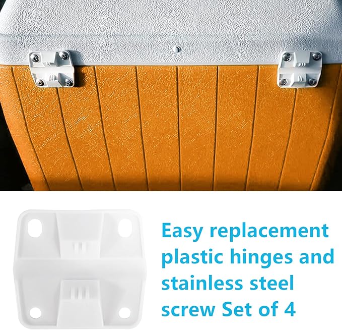 Replacement Cooler Hinges for Coleman Camping Accessories and Ice Chest, Cooler Hinges Kit for Rubbermaid Parts - 4 Pack