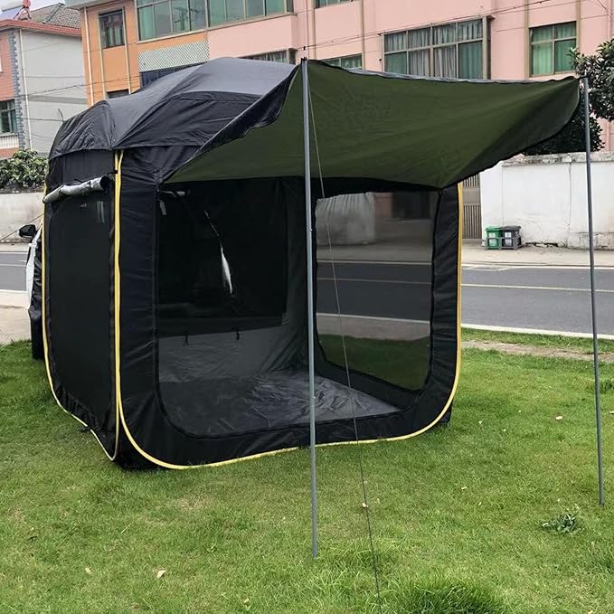 Camping Tent Scar Tents for Vehicles Tailgate Awning Tents, Car Camping Rear Tent with Rain Layer and Carry Bag, Pop-Up Truck Bed Tent for Camping, Accommodate, Tra