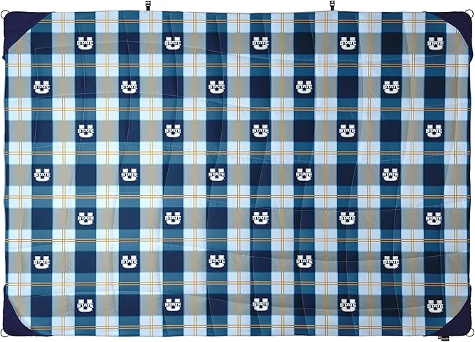 Versatile Packable Outdoor Camping Blanket, Puffy Blanket, Primaloft® Insulation, Warm, Durable, Lightweight, Waterproof, Oversize, Beach, Stadium, and More! 55"x80" (USU - Old Main)