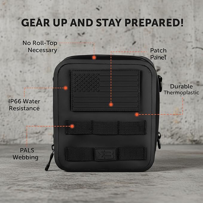 SealBags Water Resistant Tactical MOLLE Pouch for Hiking, Tools and Camping Gear. Durable Thermoplastic Design and Molle Compatible with Backpacks, Tactical Belts, Waist Bags and More