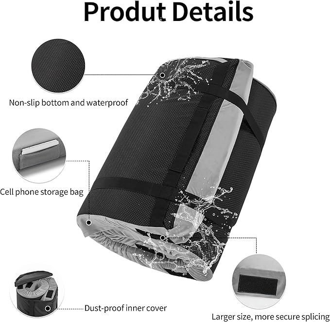 3 Inch Memory Foam Camping Mattress Pad, Dual Layer Thick Sleeping Camp Mat for Sleepover Car Tent, Portable Roll Up Mattress for Adults with Travel Bag