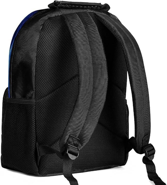 Daypack Backpack Polyester Anti-Theft Multipurpose Purple Universe Galaxy Magic Wolf In The Space Bookbag Big Capacity Travel Hiking Camping Rucksack With Smooth Zippers