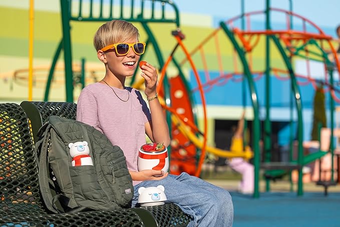 Zoofiesta Insulated Stainless Steel Food Container 20.2oz – Leakproof & Portable –Keeps Food Hot 12hours Cold for 24Hours – Perfect for Kids, School, Work & Travel (Polar Bear)