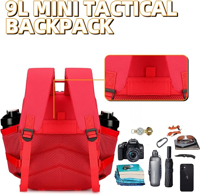9L Mini Tactical Backpack for Men and Women Tactical Backpack Small for Hiking Small Tactical Bag Fitness Pack