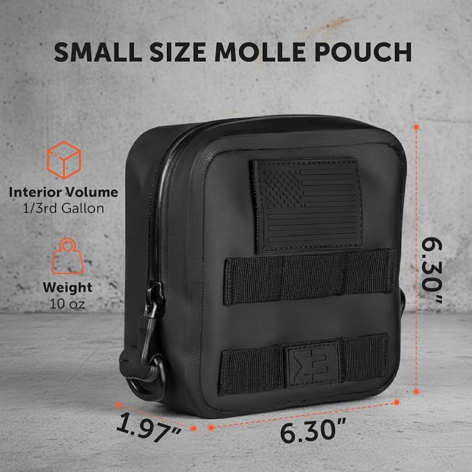 SealBags Water Resistant Tactical MOLLE Pouch for Hiking, Tools and Camping Gear. Durable Thermoplastic Design and Molle Compatible with Backpacks, Tactical Belts, Waist Bags and More